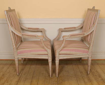 Pair of Late 18th Century High Gustavian Armchairs