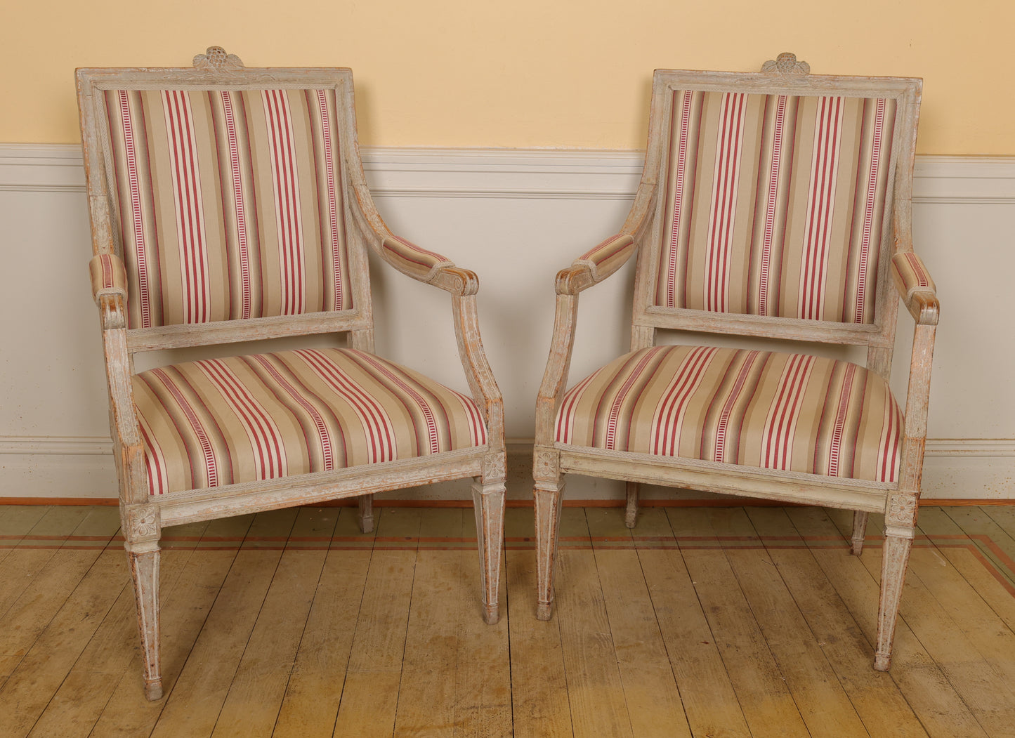 Pair of Late 18th Century High Gustavian Armchairs