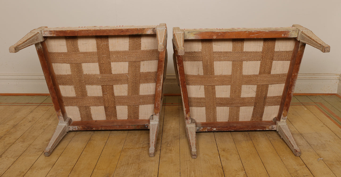 Pair of Late 18th Century High Gustavian Armchairs