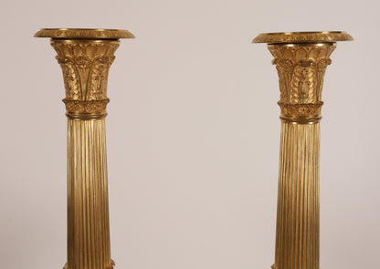 Pair of 19th Century Empire Candlesticks