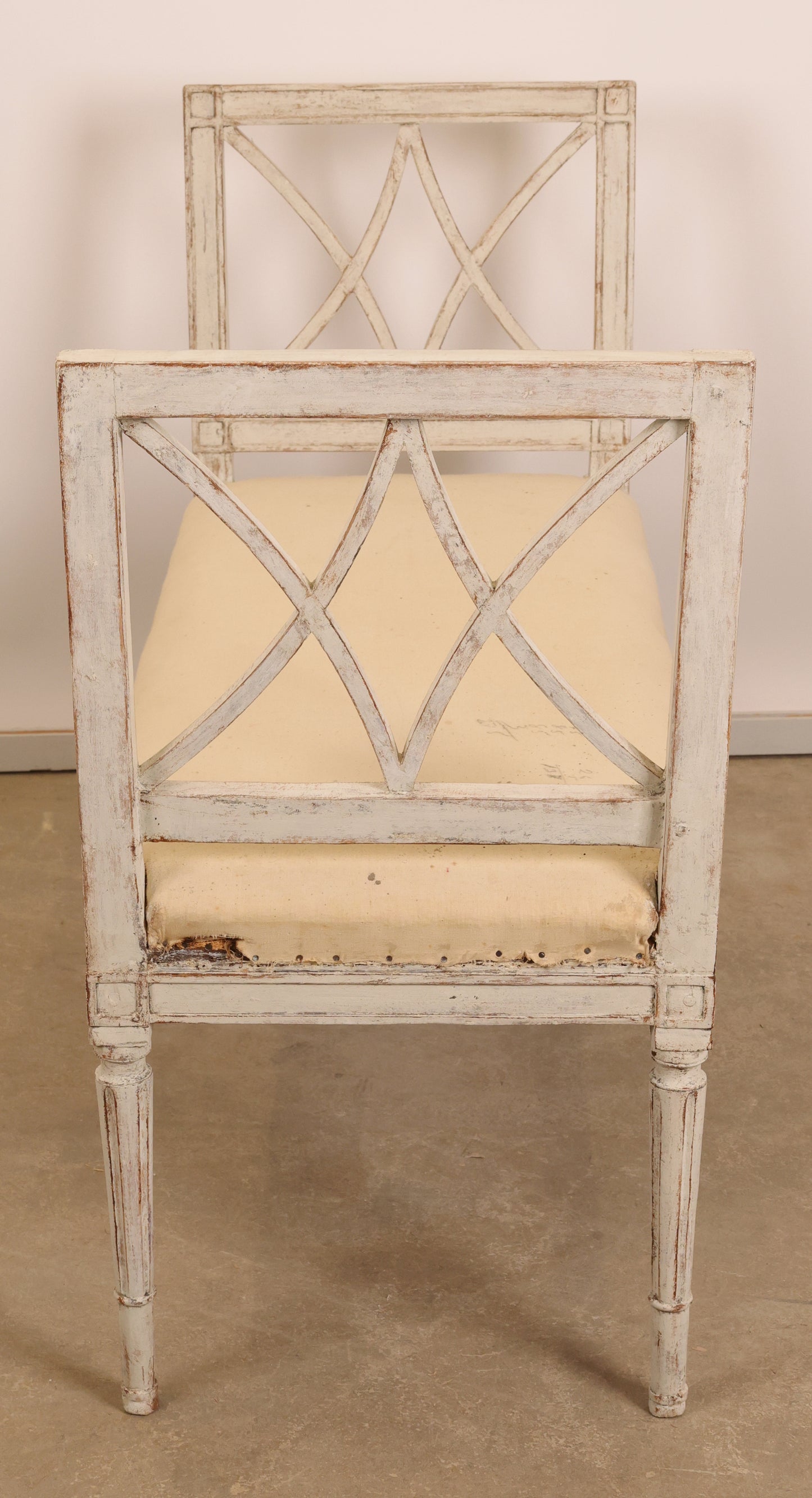 Side view of 19th Century Gustavian Bench
