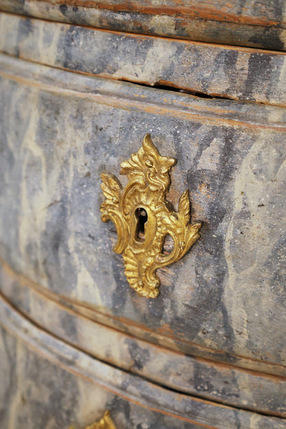 Antique chest with gilded fittings