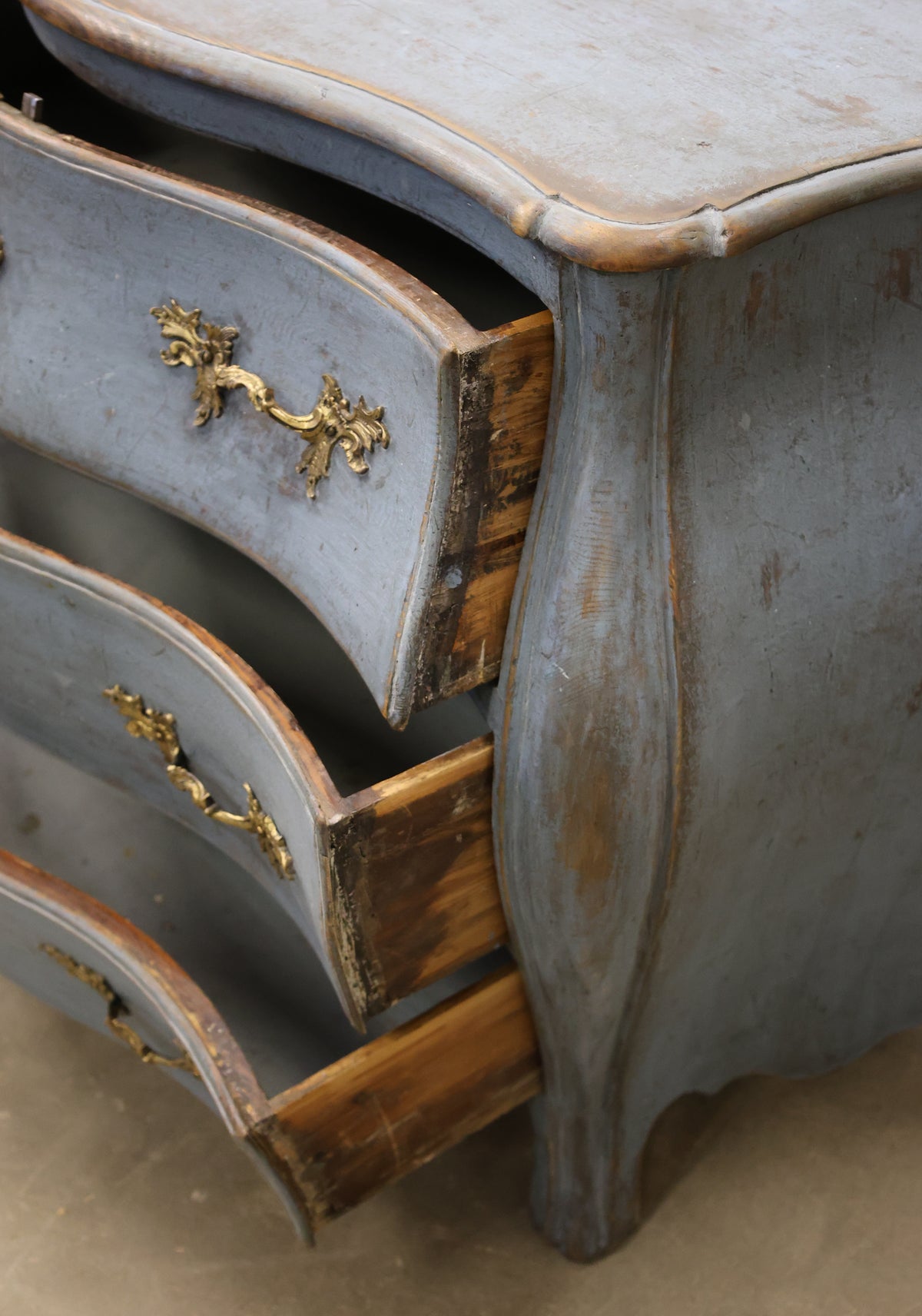 Antique chest with gilded fittings