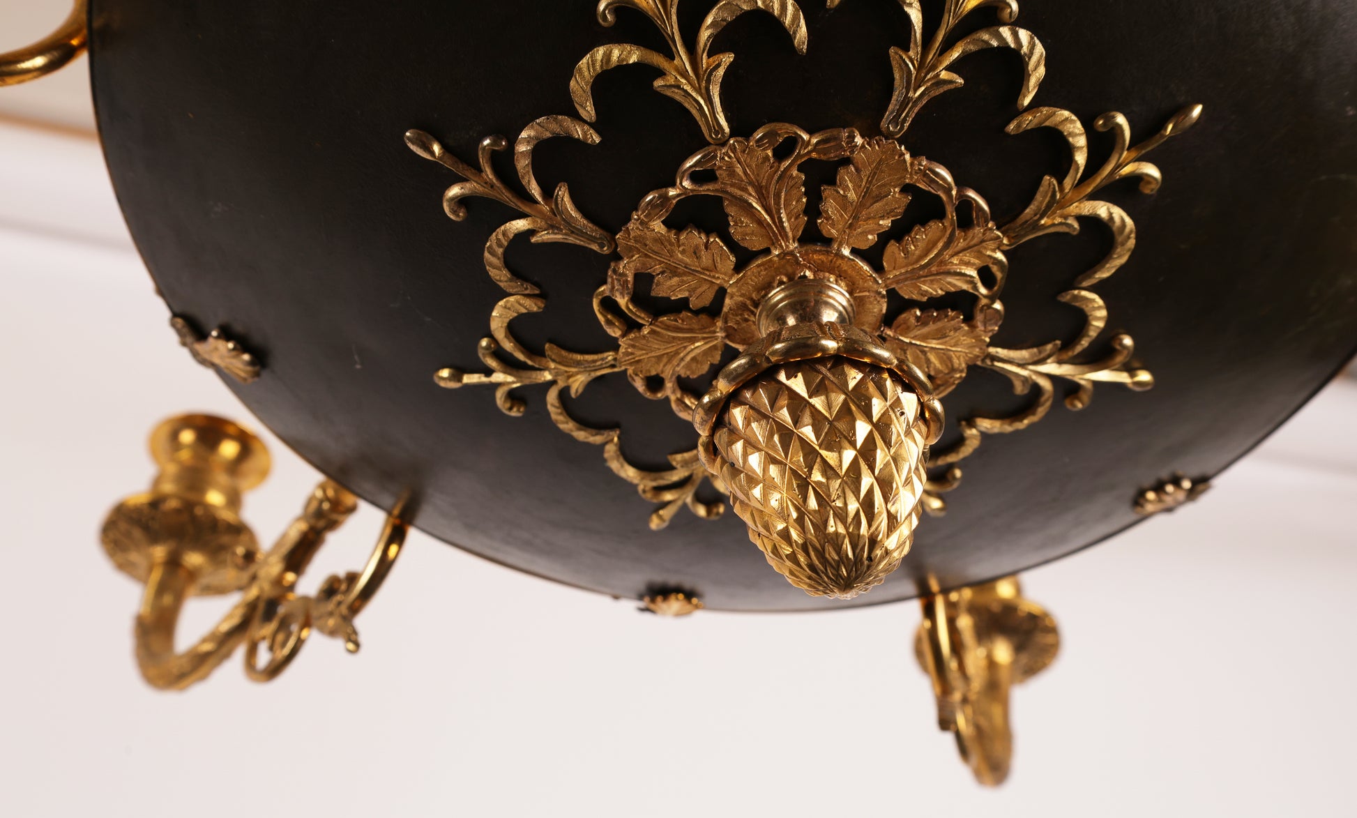 Pinecone detail of an Early 19th Century Empire Pendant for sale 