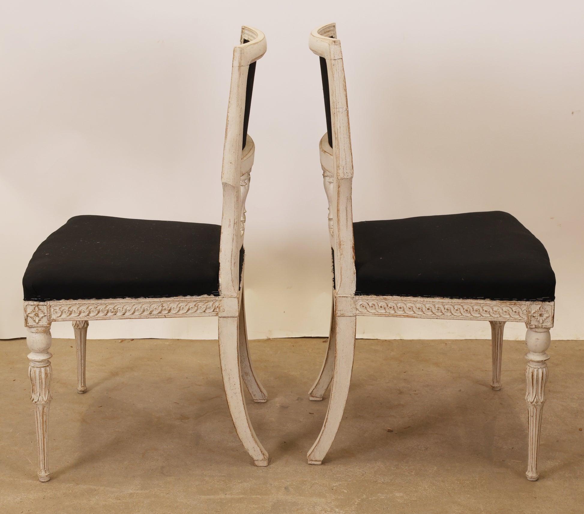 Antique furniture. Gustavian chairs from the 18th century.