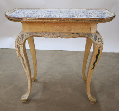 Antique furniture featuring a tiled table