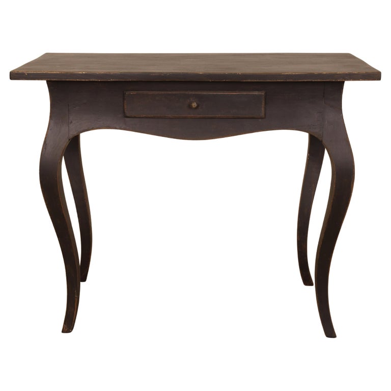 Swedish Antique Rococo Table in Black