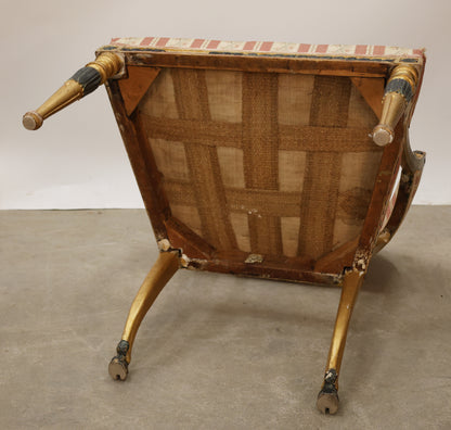 Underside of a Gustavian tub chair.