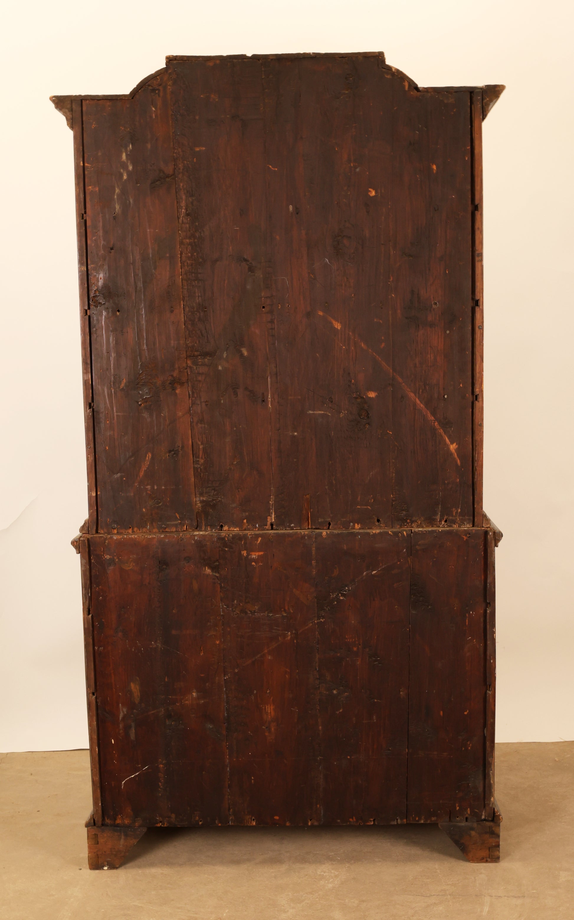The back of a Rococo display cabinet.