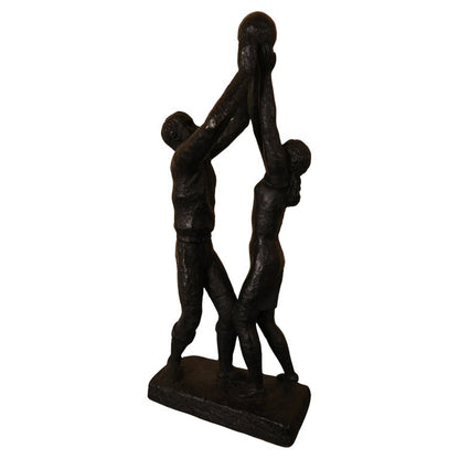Art by Bror Hjorth "Playing Children" in dark-patinated bronze with white background