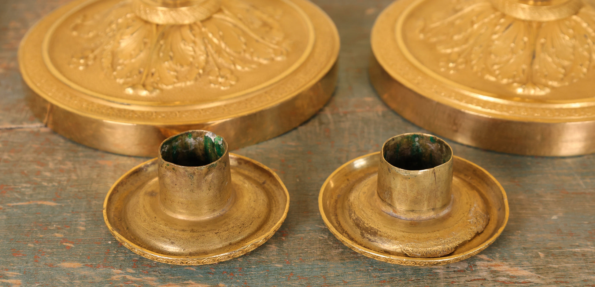 Pair of Empire Candlesticks with the top parts unattached