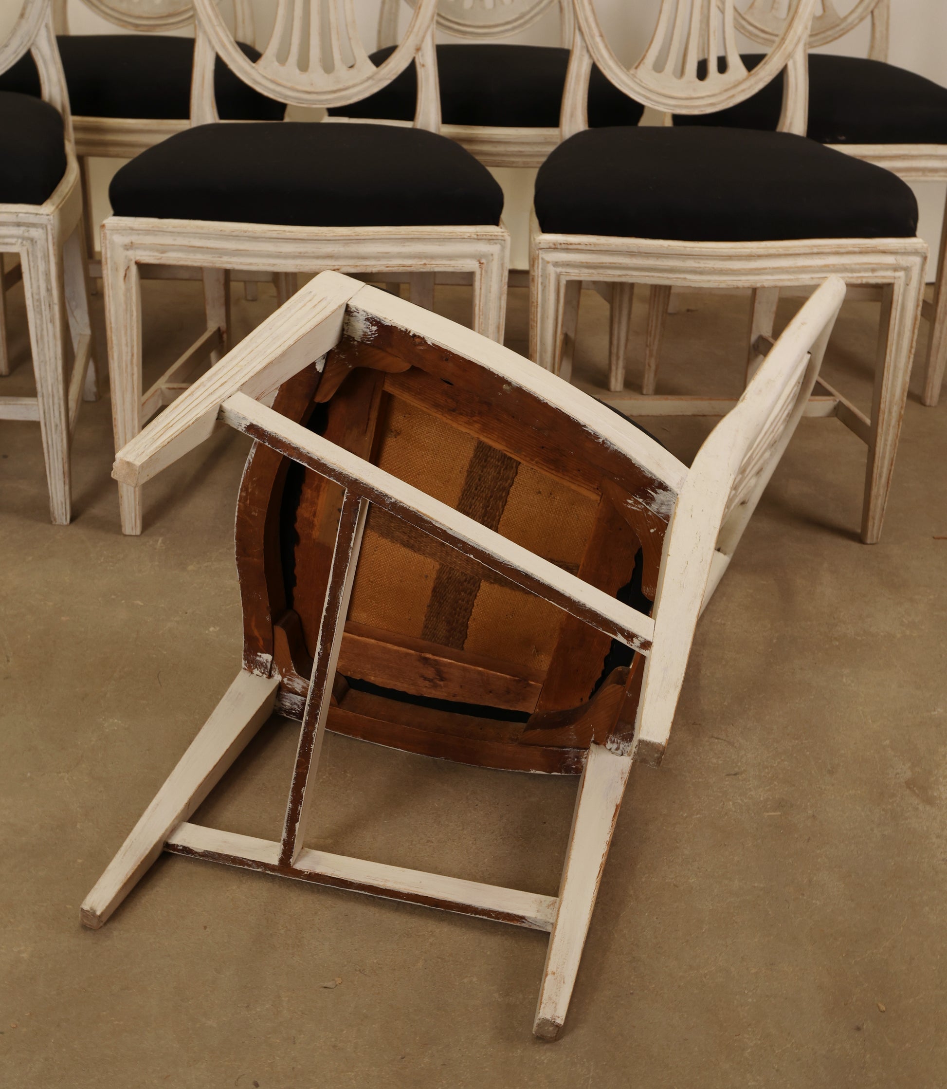 Underneath a Gustavian chair