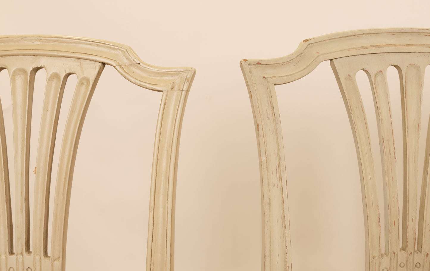 Close up of gustavian chairs.