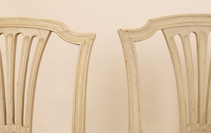 Close up of gustavian chairs.