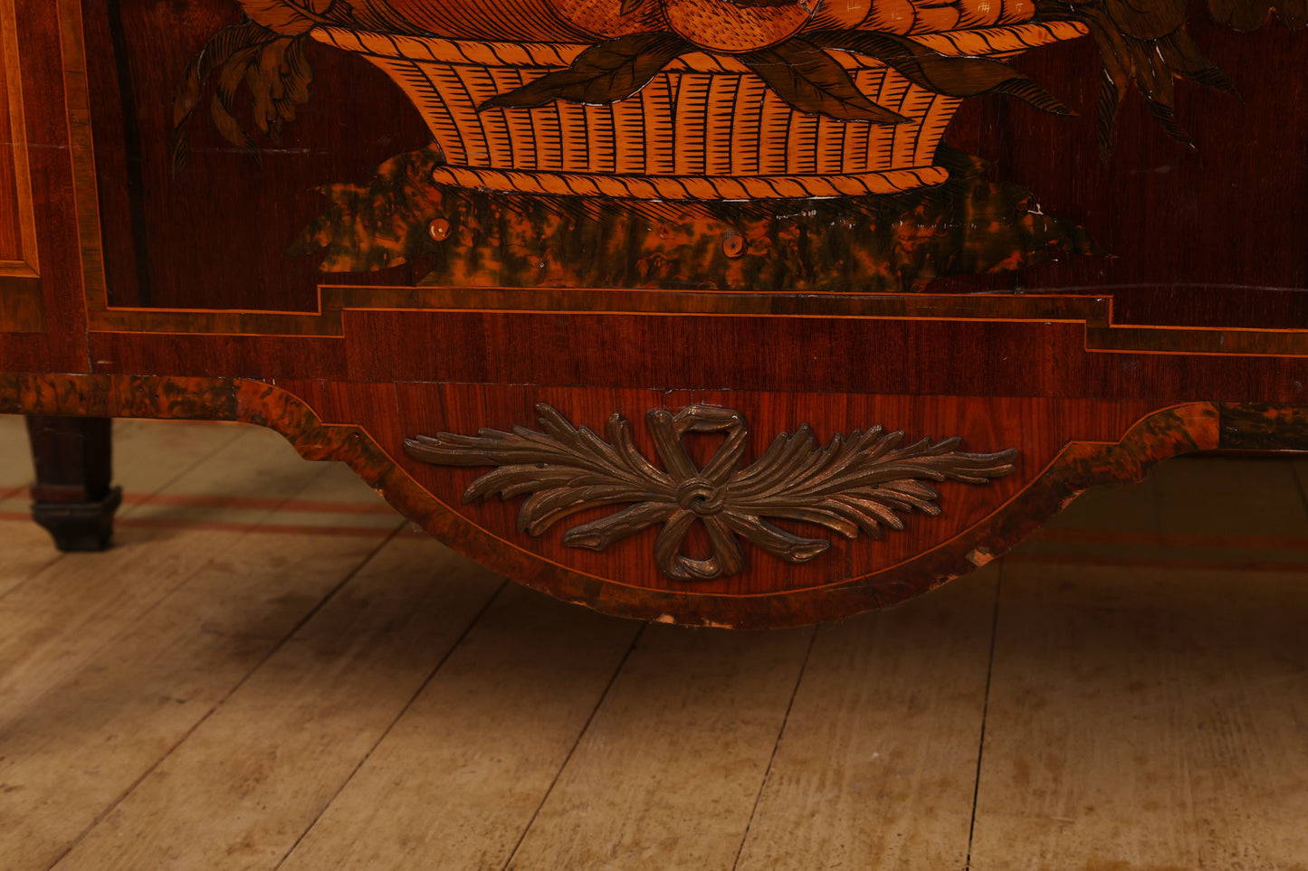 Close up of detail on an 18th Century Gustavian Chest of Drawers by Gustaf Foltjern