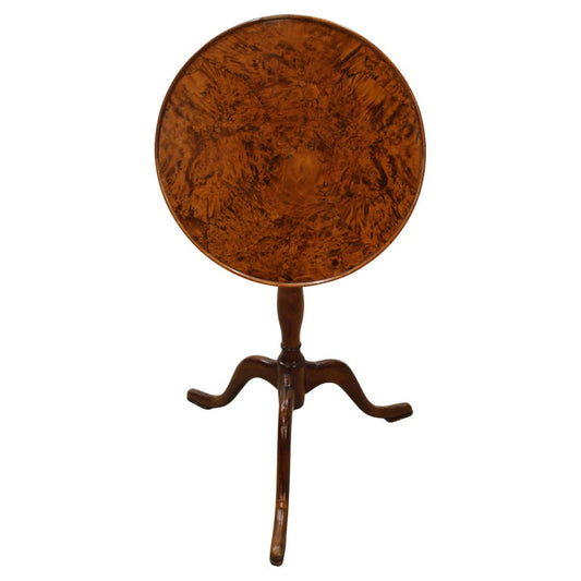 Antique root-veneered drop-leaf table.