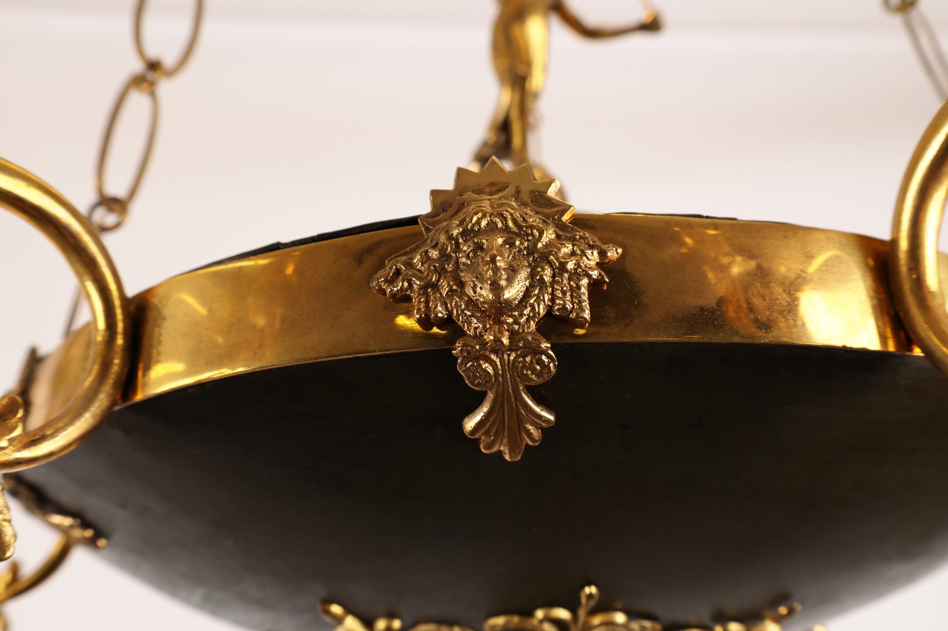 Detail of the ring on an Early 19th Century Empire Pendant featuring a medusa head