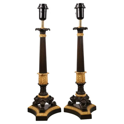 Pair of 19th Century Charles X Candelabra Lamp Bases