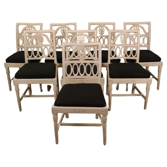 Set of Eight Late Gustavian Lindome Chairs