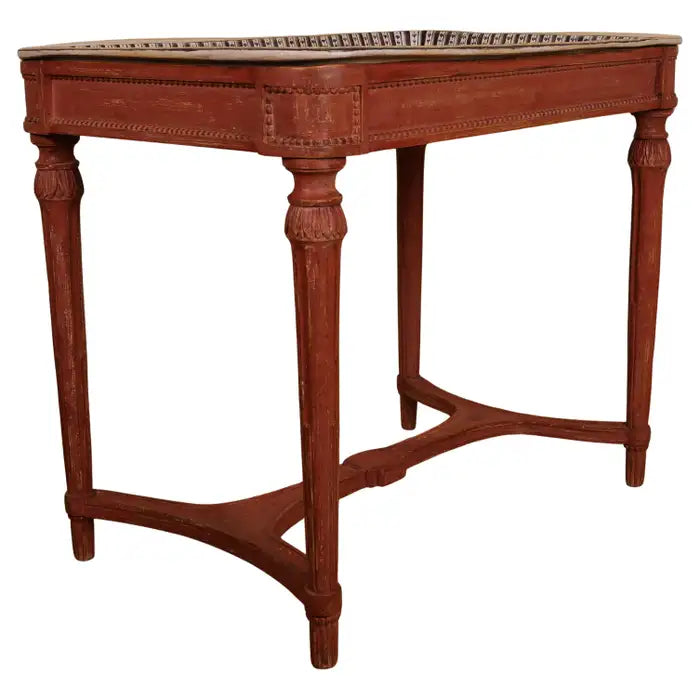 Late 18th Century Gustavian Faience Table with Red Stand