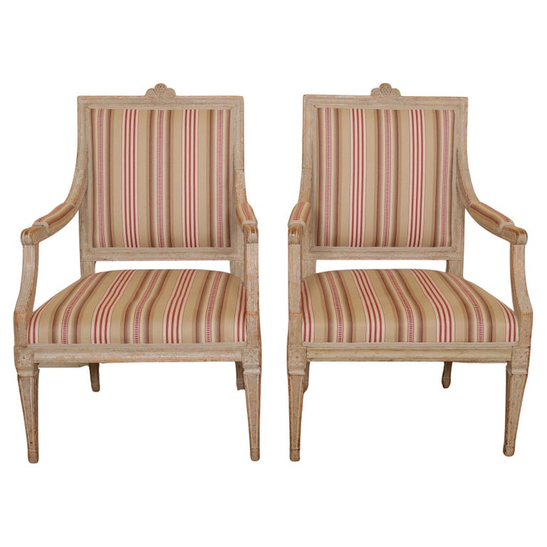 Pair of Late 18th Century High Gustavian Armchairs