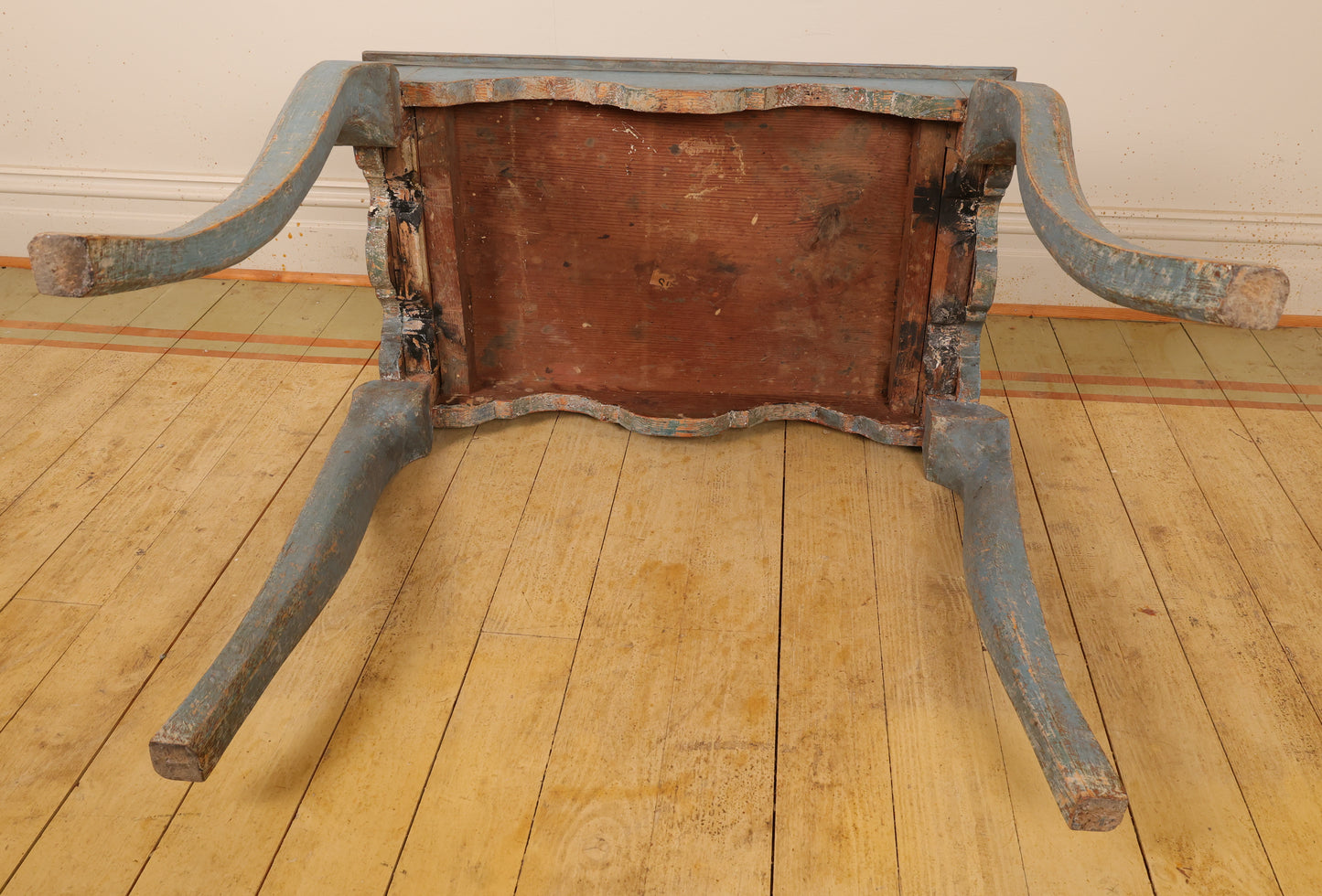 Underside of 18th Century Rococo Faience Table