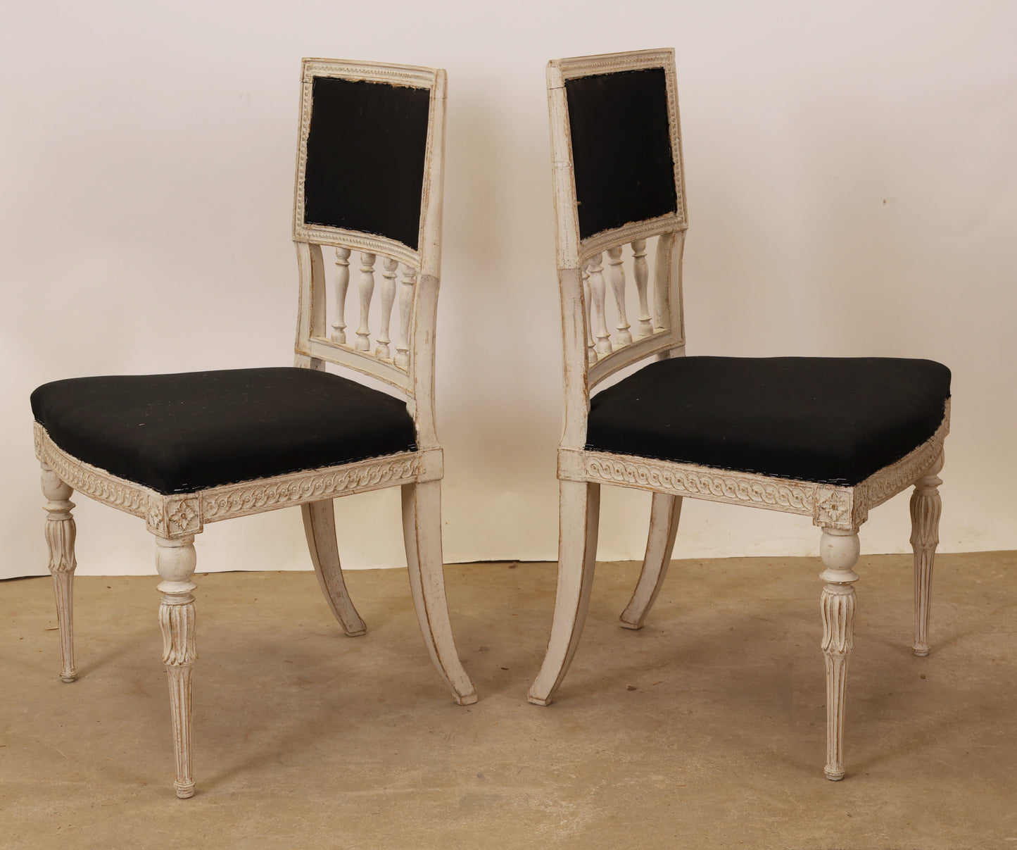 Antique chairs from the Gustavian epoch.