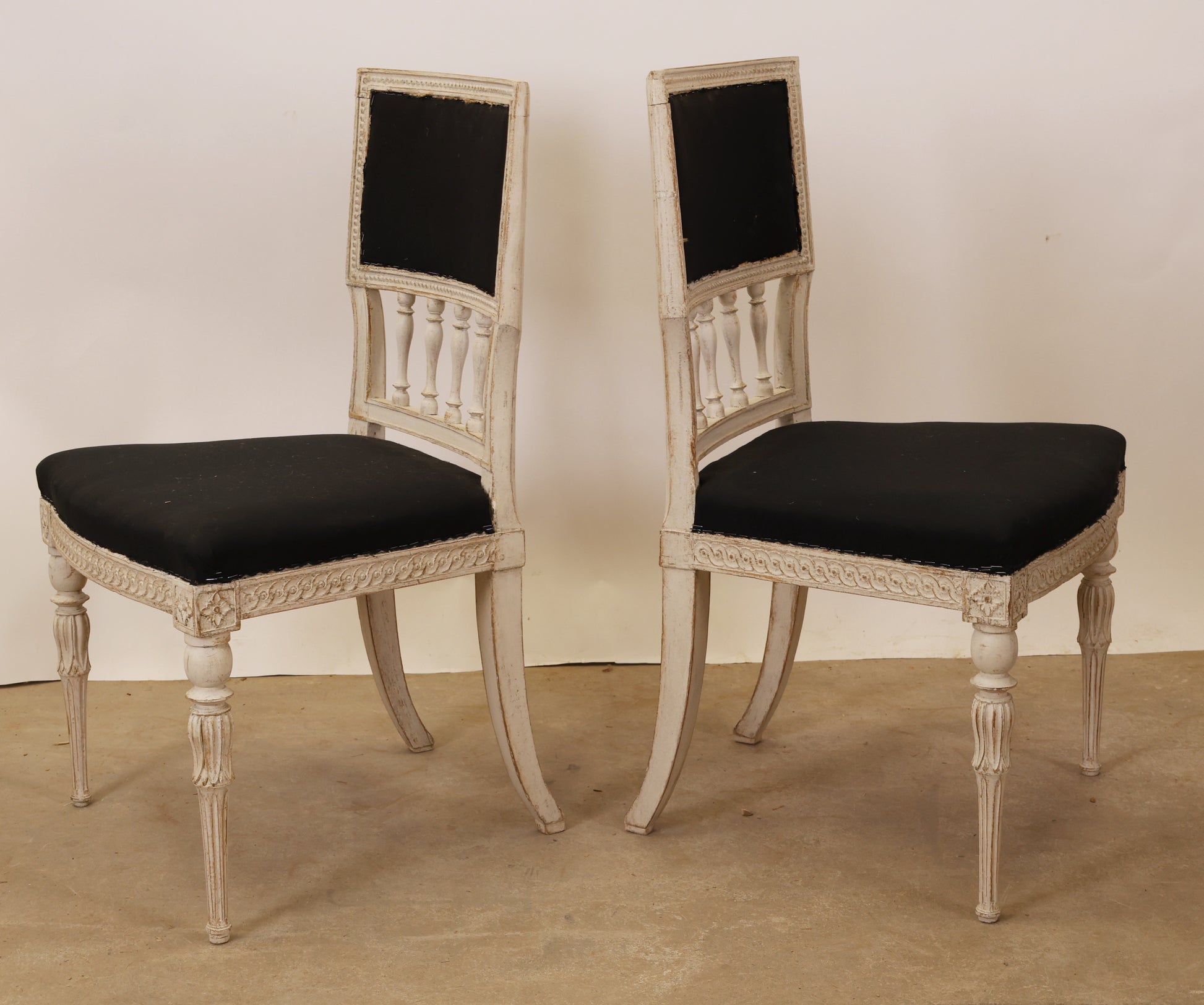 Antique chairs from the Gustavian epoch.