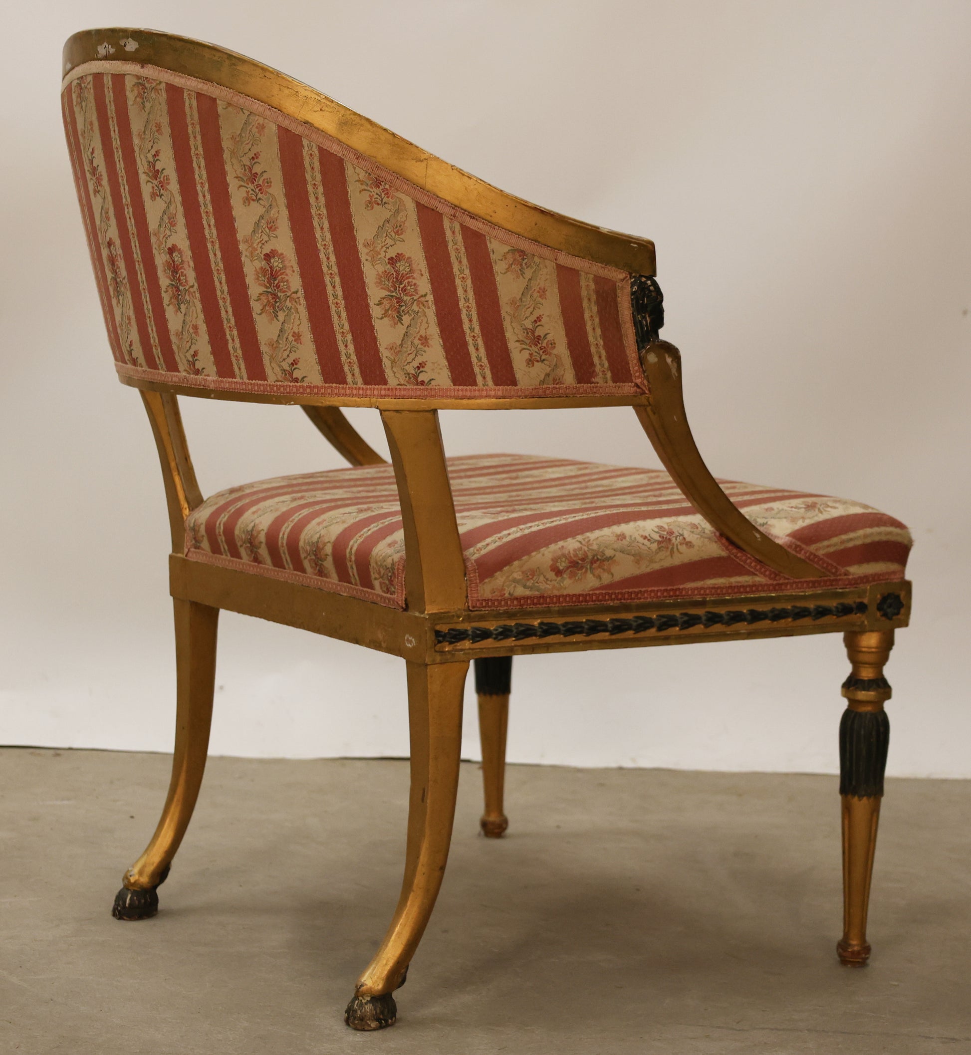 Gilded antique chair from the Gustavian epoch.