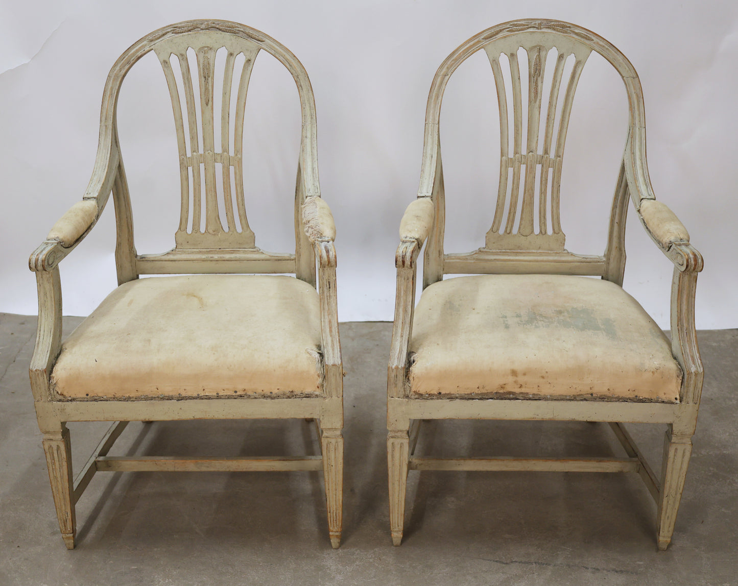 A pair of Gustavian armchairs