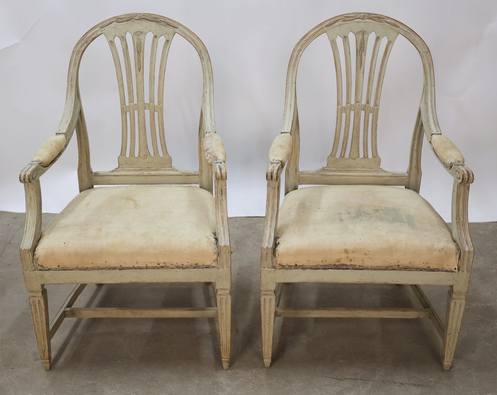 A pair of Gustavian armchairs