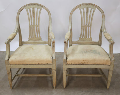 A pair of Gustavian armchairs