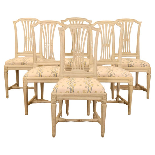 Six Gustavian chairs for sale