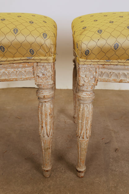 Close up of Gustavian stools.