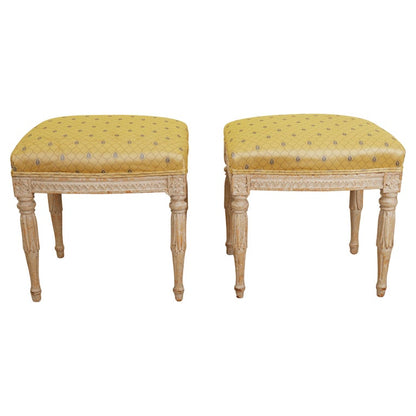 Pair of antique Gustavian stools by Johan Erik Höglander