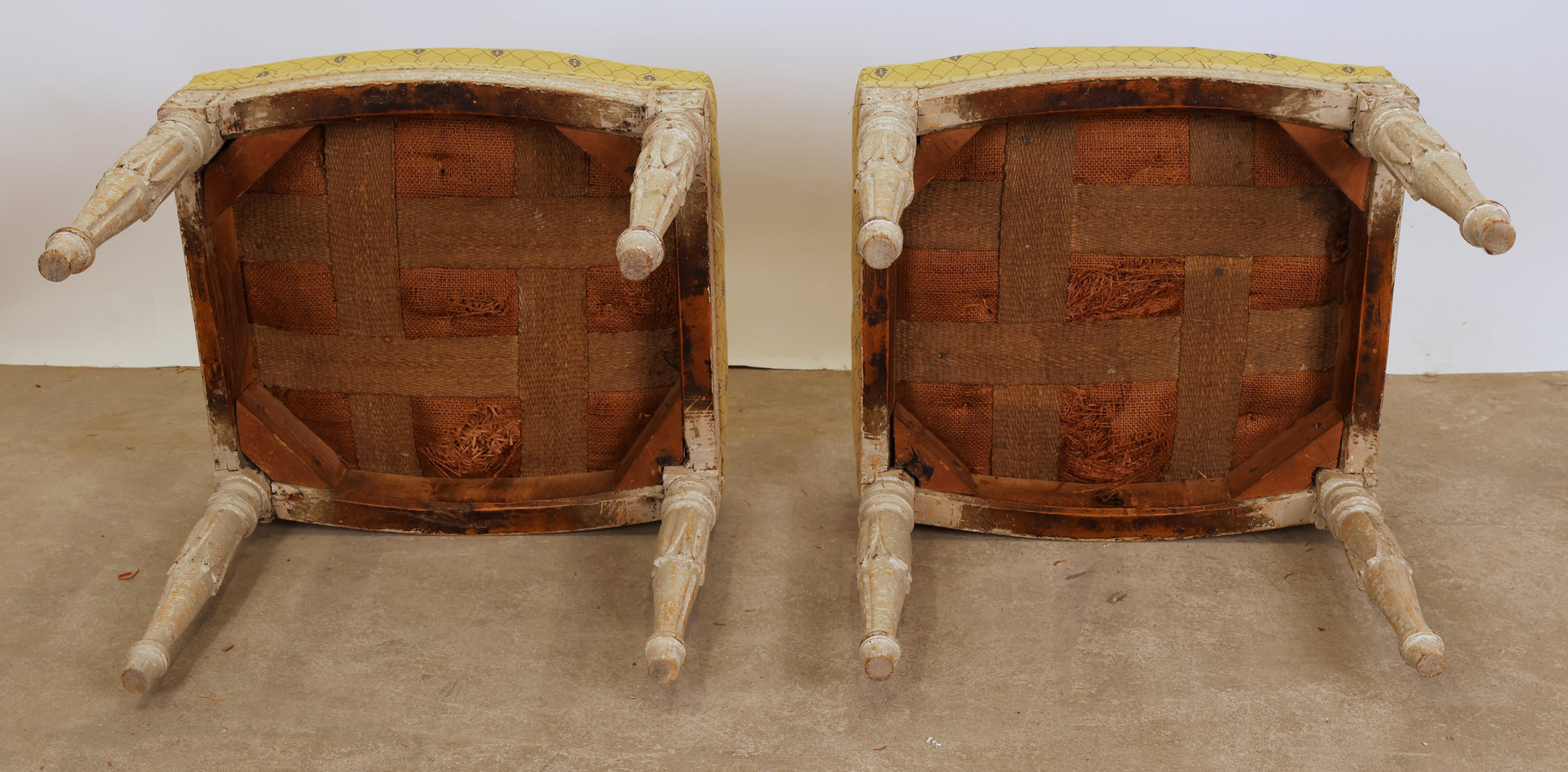 Gustavian stools underneath