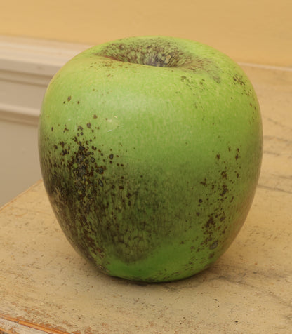 Green apple in high-fired faience by Hans Hedberg rotated