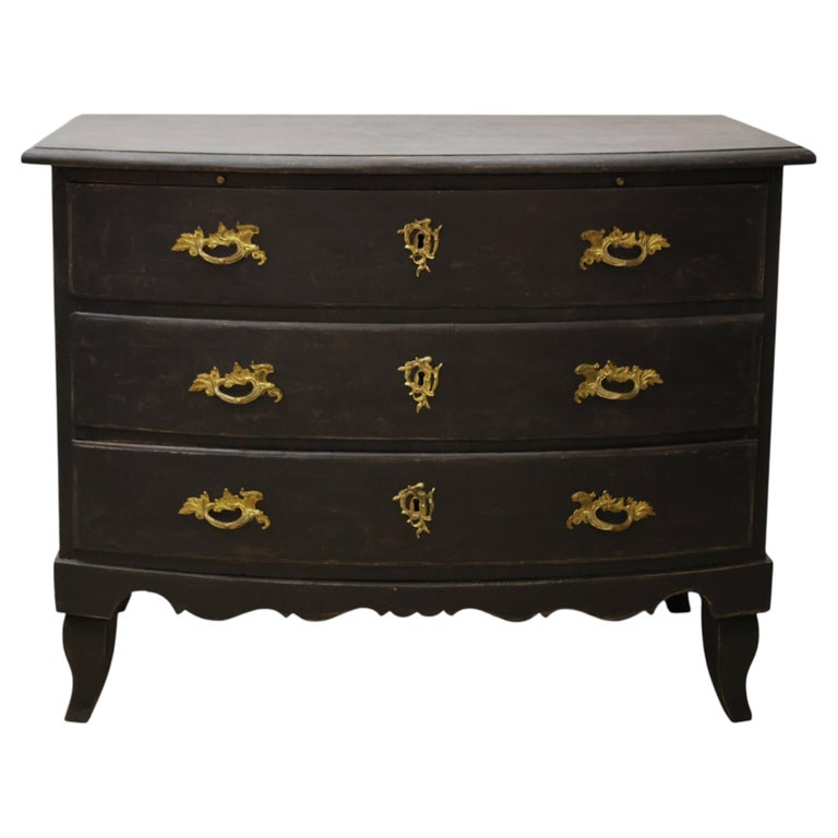 Late Baroque Chest of Drawers in a black colour