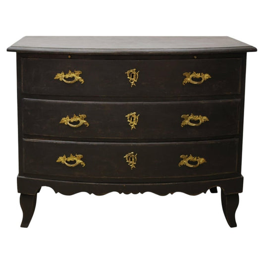Late Baroque Chest of Drawers in a black colour