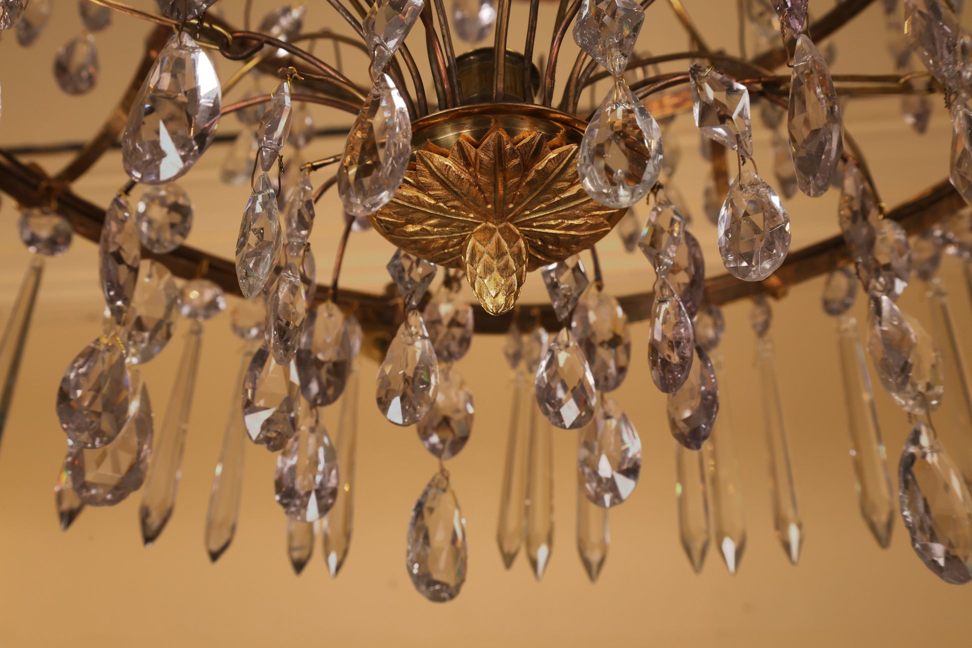 Pinecone detail on a gustavian chandelier