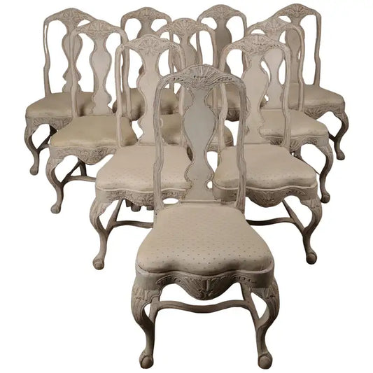 Set of Ten Rococo Chairs