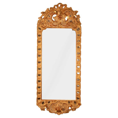 A gilded Rococo mirror from the 18th century.