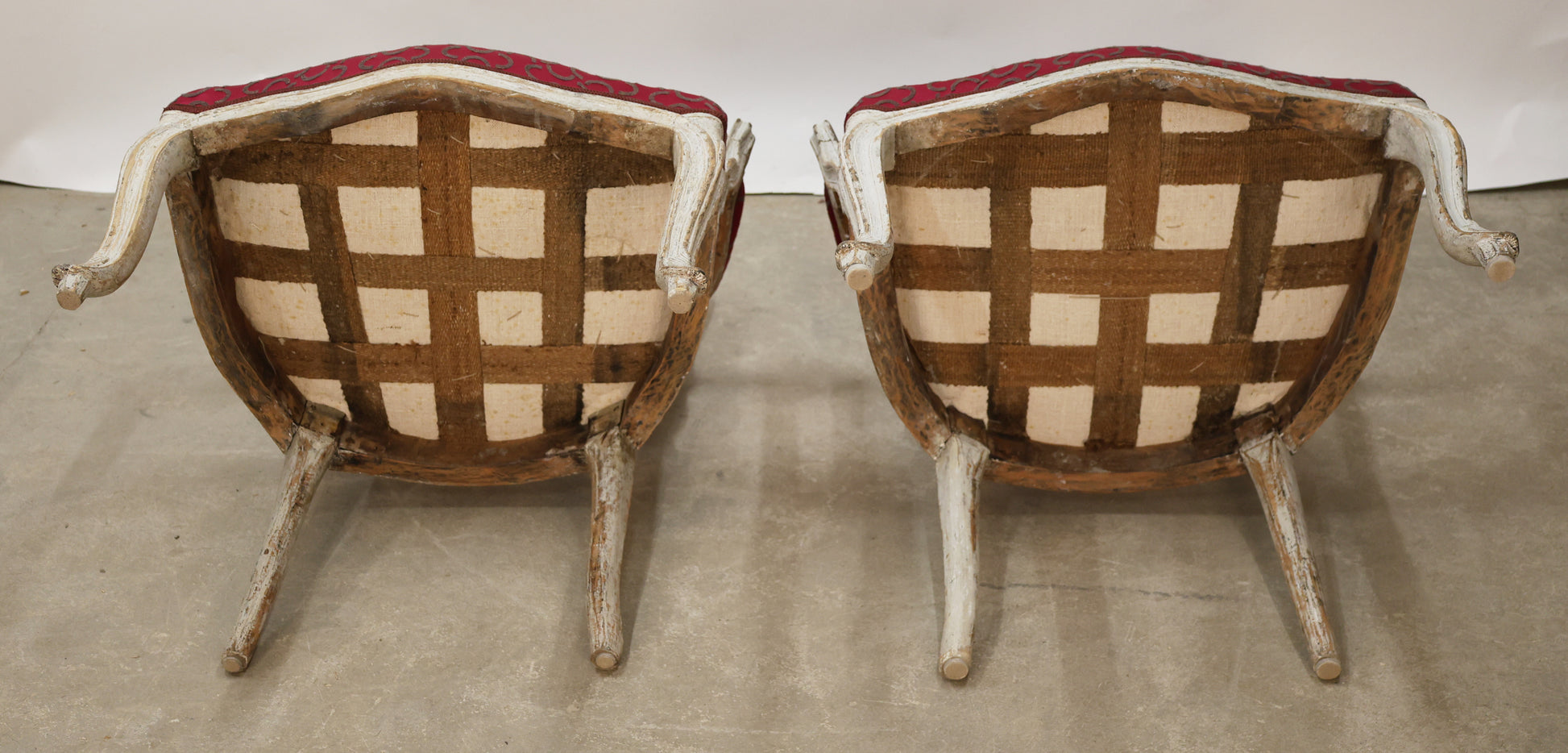Underside of a pair of Rococo armchairs.