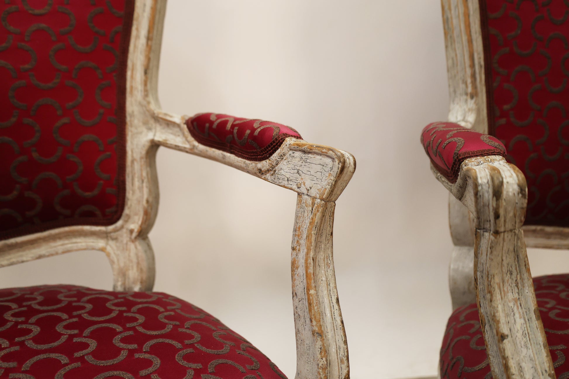 Antique Rococo armchairs from Sweden.
