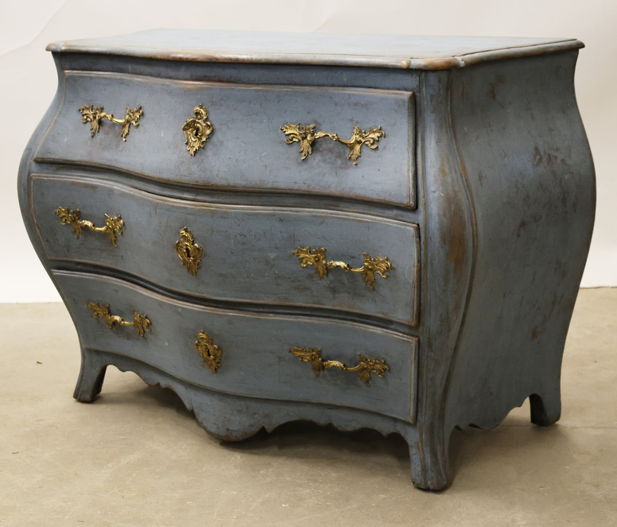 Blue Rococo chest.