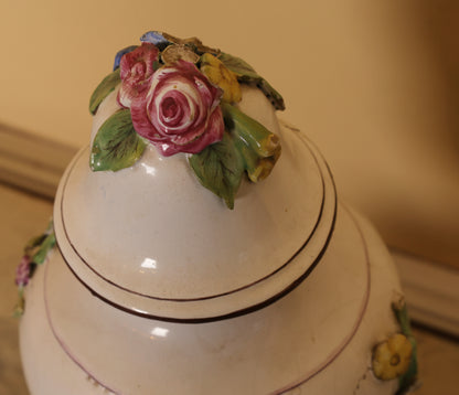 18th Century Faience Terrace Vase Painted in polychrome muffle colors