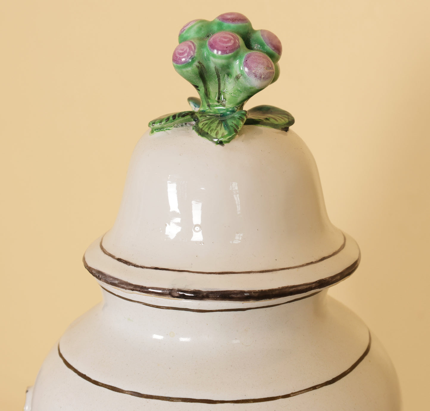 18th Century Faience Vase showing the top part