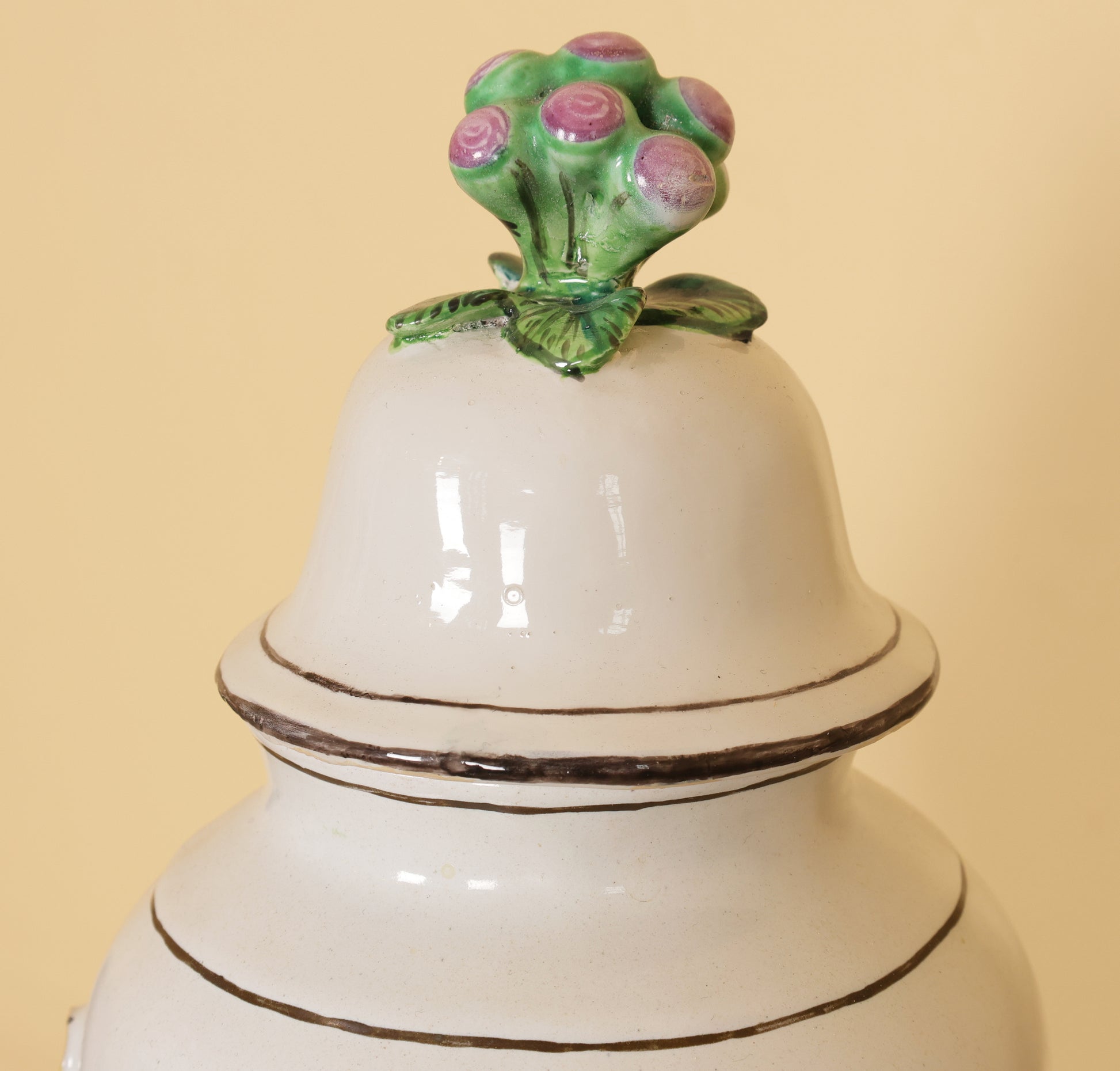 18th Century Faience Vase showing the top part