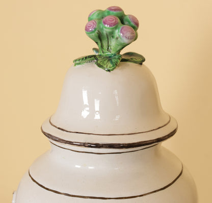 18th Century Faience Vase showing the top part