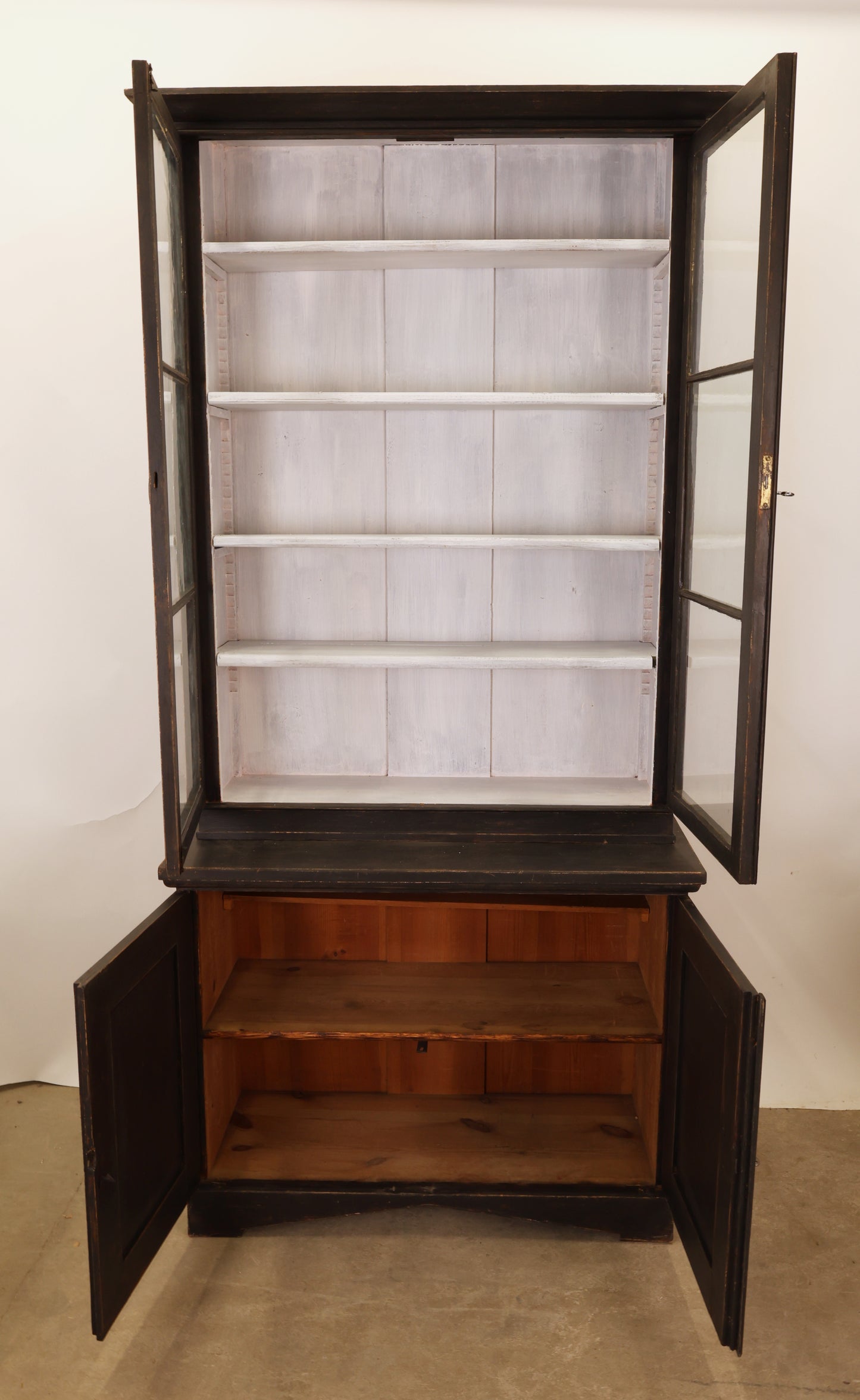 Vintage cabinet with opened doors